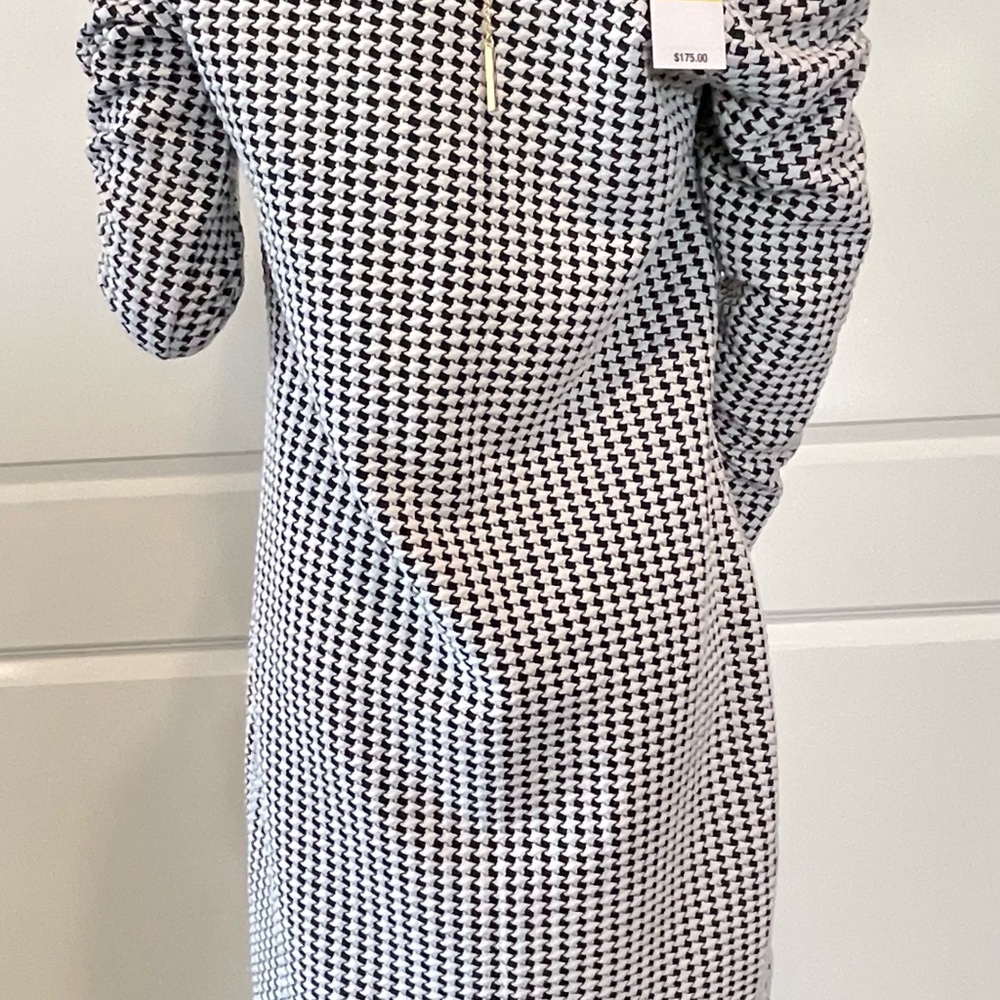 Classic Black & White Houndstooth Shift Dress